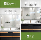Bathroom Vanity Light, 3-Light 19" Brushed Nickel Modern Matte Wall Sconce Lighting with Clear Glass Shade, Wall Lights,Bath Vintage Wall Mounted Lamps for Mirror Bedroom Living Room