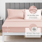 Love's cabin King Size Comforter Set Pink, 7 Pieces King Bed in a Bag, All Season Bedding Sets with 1 Comforter, 1 Flat Sheet, 1 Fitted Sheet, 2 Pillowcase and 2 Pillow Sham