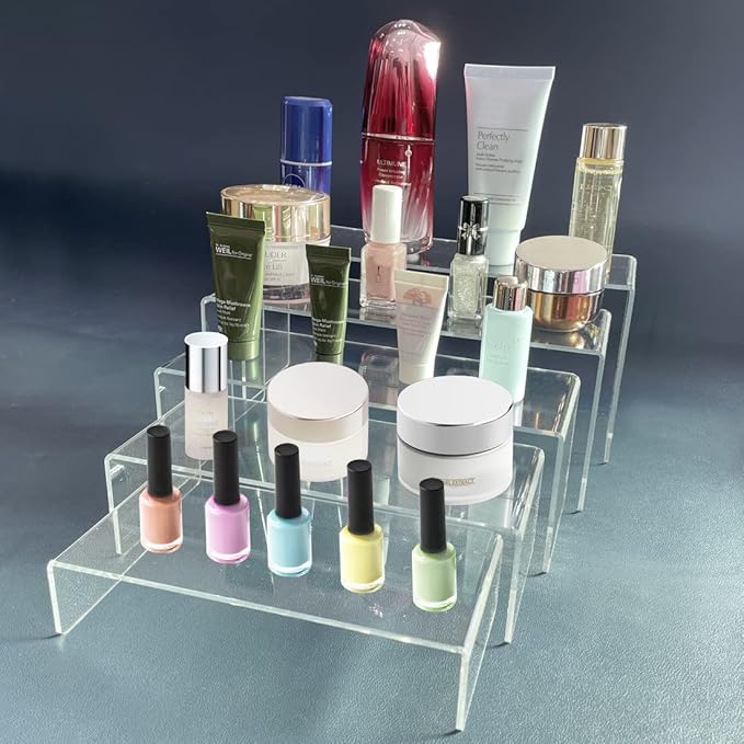 10 PCS acrylic display stand, Acrylic Display Risers, 5 Sizes Clear Product Stand, Jewelry Display Riser Shelf Showcase Fixtures For Collectibles Display, Toy Figure Display
