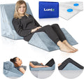 Lunix 5pcs Orthopedic Bed Wedge Pillow Set for Sleeping – Adjustable Post Surgery Back, Leg & Knee Support, Acid Reflux & GERD Relief, Memory Foam Head Pillows, with Hot/Cold Pack, Gray