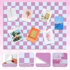 Geyoga 12 Pcs Cork Board for Wall 12 x 12 Inch Retro Colorful Checkered Bulletin Board Acoustic Wall Panels Boho Felt Tiles Cute Self Adhesive Hanging Decor for Office Home Classroom(Pink Plaid)