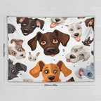 VUMIVI Cartoon Dog Head Tapestry Adorable Pets Humorous Style Abstract Art Illustration Tapestry Wall Hanging for Living Room Bedroom Dorm Classroom Aesthetic Decor W80xL60in