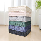 Square Floor Pillows, Large Floor Cushion for Adults Kids, Meditation Floor Pillow Seating Cushion with Shredded Memory Foam and Silk Wadding, 20"x20"x5" Blush