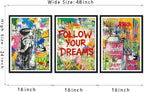 Novatique Modern Street Graffiti Wall Art Abstract Graffiti Street Print Pictures Colorful Banksy Poster for Living Room Bedroom Ready to Hang,16" x 24" x 3pcs