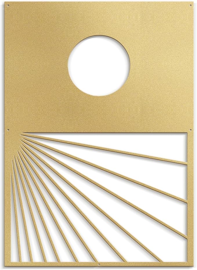 SIGNLEADER Metal Wall Art Decor Geometric Circle Abstract Shapes Modern Abstract Wall Sculpture Hangings Home Decoration for Living Room, Bedroom, Bathroom, Kitchen, Outdoor - 30" Gold