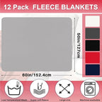Newwiee 24 Pcs Fleece Throw Blankets Bulk 50'' x 60'' Oeko-tex Standard 100 Certified Spring Outdoor Wedding Guest Blankets Lightweight for Sleepover Donation Lap Pet Sofa Home (Trendy Colors)