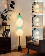 Lightdot Blue Globe Floor Lamp with 3 Color Temperatures LED Bulbs Included,Dimmable Floor Lamps with Touch Switch,Unique Modern Standing Tall Lamp for Bedroom Living Room/Sofa Beside/Corner Decor