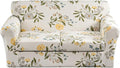 KRFOONN 3 Piece Stretch Sofa Couch Covers for 2 Cushion Couches Printed Sofa Loveseat Slipcover with 2 Separate Seat Cushion Covers Washable Sofa Slip Covers Furniture Protector (Loveseat, 24), Medium