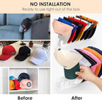 OAPRIRE Hat Stand for Baseball Caps Display and Organizer, No Install Acrylic Hat Organizer 2 Pack Holds 14 Baseball Caps for Closet, Bedroom, Dresser (White)
