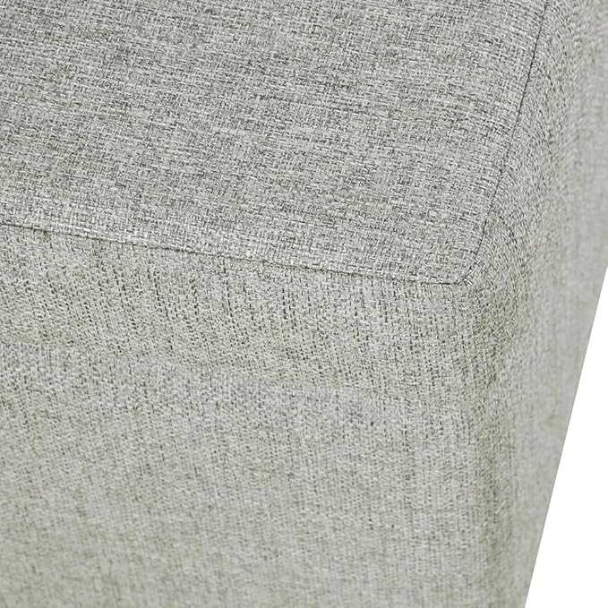 HomePop Upholstered Storage Bench with Metal Leg, 32" W, Gray Fabric