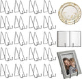 DAJAVE 20 Pack 6 Inch Plate Stands for Display, Metal Picture Stand Frame Holder, Black Plate Holder for Displaying Picture, Book, Decorative Dish, Tabletop Art