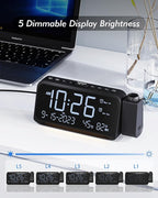 Roxicosly Projection Alarm Clock for Bedroom Ceiling, 118 dB Super Loud for Heavy Sleepers, Dual Alarm with Weekday/Weekend, Adjustable Volume, 6.7" Large Digital Dimmable Display, Easy to Read