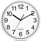 Bernhard Products White Wall Clocks Large 13 Inch, Silent Non Ticking 2 Pack, Quality Quartz Battery Operated Round Easy to Read Home/Office/Business/Classroom/School Clock, Black