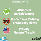 Richards Homewares Moth Away Herbal Non Toxic Natural Repellent, 6-Jumbo Sachets
