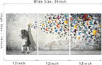 Novatique Banksy Canvas Wall Art for Bedroom Street Graffiti Wall Art Modern Butterfly Paintings Decor Ready to Hang Graffiti Posters Artwork Print for Bathroom Office, 12" x 16" x 3Pcs