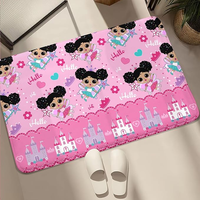 Afro Girl Rug - Cute Black Girls Area Rug Decor for Bedroom & Living Room, 2x3 Feet