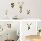 UITWMKTG 5 Pack Animal Head Wall Decor Gold Wall Sculpture Home Decor for Office Bedroom Modern Decor for Men Women