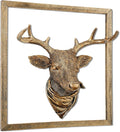 Zotabe 5PCs Animal Heads Wall Decor, Animal Sculptures Wall Dec, Deer Head Wall Mount, Vintage Wall Sculpture, Resin Wall Hanging Decoration for Living Room Bedroom Kitchen Gift (Scarf Stag, 1)
