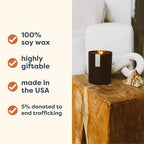 Calyan Wax Co. Seaside & Citrus Scented Candle - 75 Hour Burn - Luxury Non Toxic Soy Wax Candles - Long Lasting Black Tumbler Jar Candle for Home - 10.2oz