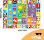 Alphabet Rug for Kids - Soft ABC Kids' Rug with Non-Slip Backing, Educational Playroom Carpet for Toddlers with Letters, Numbers & Shapes - 4'11" x 3'3"(Rectangular)
