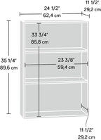 Sauder Beginnings 3-Shelf Bookcase, Bookshelf with Adjustable Storage Shelves, in Summer Oak