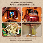 PANTASY Cuckoo Clock Building Block Set-Vintage Chalet Design, Real Working Mechanical Wall Clock Model with Motorized Cuckoo, Rotating Stage, and Waterwheel-Perfect for Adult Builders and Home Décor
