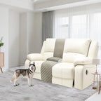 Reclining Sectional Couch Covers Velvet L Shape Recliner Sofa Middle Console Cover for Dogs Pets Washable Anti Slip 1 Additional Recliner Center Console Slipcovers (1 Console, Light Gray)