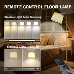 Floor Lamp for Living Room, Dimmable Modern Floor Lamps for Bedroom, Remote Control Modern Corner Standing Lamps, Nursery Industrial Adjustable Arc Tall Lamp with 9W Bulb for Office Reading