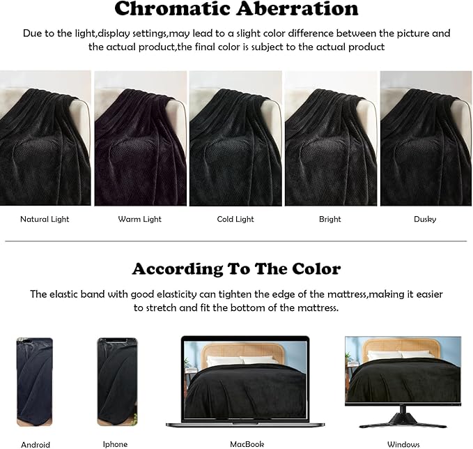 NEWCOSPLAY Super Soft Throw Blanket Black Premium Silky Flannel Fleece Leaves Pattern Lightweight Bed Blanket All Season Use (Black, Throw(50"x60"))