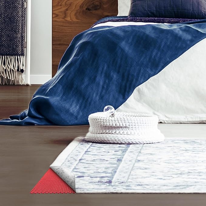 Veken 4x6 Ft Rug Pad Gripper for Hardwood Floors, Non Slip Red Rug Pads for Area Bedroom Rugs, Thick Rug Grippers for Tile Floors, Under Carpet Anti Skid Mat, Keep Your Rugs Safe and in Place