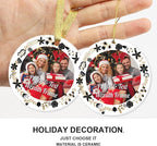 Personalized Custom Photo Ornaments for Christmas Tree - Ceramic Hanging Xmas Ornaments for Couples, Family, Wedding