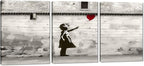 Novatique Banksy Canvas Wall Art Street Graffiti Wall Art Banksy Art Painting Print Abstract Graffiti Art Pictute Canvas Print for Living Room Bedroom, 12" x 16" x 3Pcs