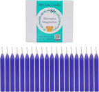 Alternative Imagination Purple Chime Candles - 20 Pack of Unscented 4 Inch Mini Taper Candles - Dripless Long Burning Ritual Candles for Meditation, Spell Work, Birthdays, Ceremonies & Home Decor