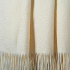 CUDDLE DREAMS Premium Cashmere Throw Blanket with Fringe, Luxuriously Soft (Ivory)