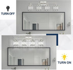 Crystal Modern Bathroom Light Fixtures, 4-Light Brushed Nickel Bathroom Vanity Wall Light, Vanity Lights for Mirror, Restroom, Bedroom (E26 Socket, Bulbs Not Included)