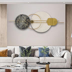 3D Round Metal Wall Art, Handmade Art Metal Round Nature Decorative Wall Sculpture for Living Room Bedroom Dining Room, 47.2" x 19.7"
