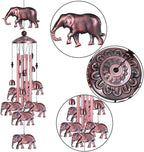 Garden Elephant Wind Chimes Outdoor Indoor Decor - With 4 Tubes 6 Bells 7 Elephants Wind Chime, Mobile Wind Catcher, Elephant Windchimes for Home, Mom Gifts, Balcony, Tree, Festival, Garden Decoration