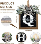 Ultra Large 14'' Last Name All Year Round Front Door Wreath with 26 Initial Letter Welcome Sign All Seasons Eucalyptus Garland and Bow Wreaths for Front Door Porch Farmhouse Decoration (Q)