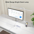 EppieBasic Led Desk Lamp,24W 31.5IN Architect Double Head Desk Lamps for Home Office,Dimmable & 6 Color Modes Extra Bright Modern Table lamp with Base,Overhead Computer Lighting for Workbench Monitor
