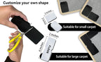 Rug Carpet Non Slip Grippers, Reusable Rug Tape Pads, Strong Adhesive Carpet Grippers for Area Rugs, Keep Corners Flat, No Damaging for Floor Removable, 12Pcs