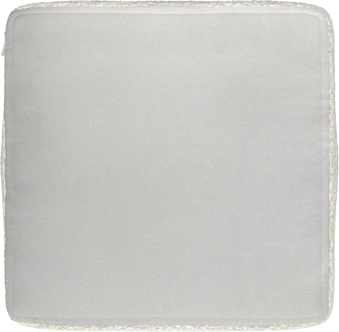 SIMPLIHOME Chantal Square Pouf - 18 inch Wide Upholstered Boucle Fabric Ottoman in Ivory, Contemporary Footstool, Coffee Table or Extra Seating for Living Room or Bedroom, Assembled