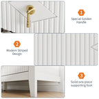 GarveeHome Fluted Dresser for Bedroom, 54 Inch Wide 7-Drawer Wood Dresser, Modern Chest of Drawers, Storage Organizer Cabinet for Living Room, Hallway, Entryway, White