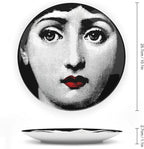 Lina Cavalieri Plate, Wall Decorative Plate, Mysterious Face Plate Wall Hanging Decoration,Including Bracket and Special Spring Hook, 10inch, Style11
