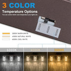 SineRise 3-Light Bronze Vanity Light with 3 Color Modes (3000K/4000K/6000K), Eye Protection LED Bathroom Light Fixture, Dimmable Modern Wall Light Over Mirror with Clear Glass Shade