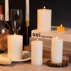 KONNI White Pillar Candles Set of 10, 2"x 4" Unscented Pillar Candles Bulk, 20 Hours Long Burning Candles, Smokeless&Dripless Large Round Candle for Wedding, Home Decoration, Parties, Spas, Dinner