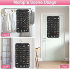 Hanging Jewelry Organizer for Closet with Swiveling Hanger, 17 x 30 In, 80 Clear Pockets Jewelry Organizer Hanging for Jewelries, Earrings, Accessories (Beige) (1, Black)