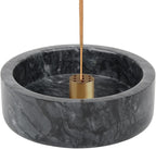 Incense Holder,Natural Marble Incense Holder for Sticks,Handmade Incense Burner with 9 Incense Holes,Suitable for Meditation,Smudging,Incense Burning and Decoration(Black)