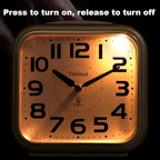 5.5" Large Analog Alarm Clock Silent Non Ticking, Gentle Wake, Beep Sounds, Increasing Volume, Battery Operated Snooze and Manual Light, Easy Set