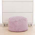 Asuprui Pouf Ottoman Unstuffed Floor Pouf Ottoman Foot Rest 20x20x12 Inches Round Poof Seat Floor Bean Bag Chair Foldable Floor Chair Storage for Living Room Bedroom Purple Pouf Cover