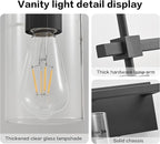 SOLFART Bathroom Light Fixtures Matt Black 5 Lights Vanity Lighting Fixtures Over Mirror Light Fixtures for Bathroom Above Mirror